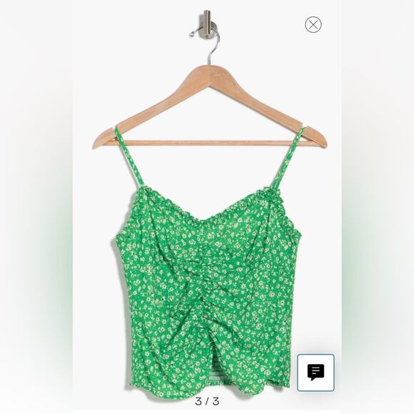 Women’s plus size cami 2X LUSH Floral Print Ruched boho cottage romantic fairy - Picture 3 of 11